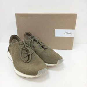 Clarks Floura Craft Trainers Women 5.5 Khaki Green Leather New Boxed RMF07-VM - Picture 1 of 10