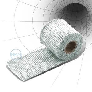 5FT/60"L 2"W HEADER INTAKE TURBO EXHAUST INSULATING CHROME WHITE HEAT WRAP - Picture 1 of 2