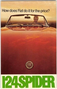 FIAT 124 SPIDER Classic Sports Car Advertising 1960s 1970s Vintage Postcard - Picture 1 of 2