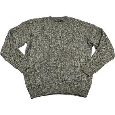 Vintage 90s Structure Mens Gray Crewneck Sweater Cable Knit Chunky - Large - Image 1 of 4