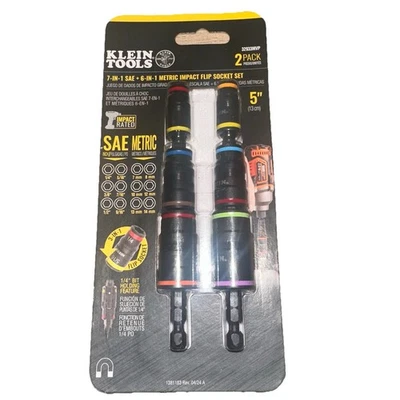 Klein Tools 7 合 1 SAE 6 合 1 公制冲击翻盖套筒套装 32933MVP — 第 1/3 张图片