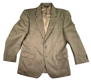 Jos. A Bank Herringbone Men's 100% Wool Tweed 2-Button Blazer Sport Coat Tan 44R - Picture 1 of 10