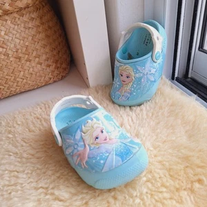 Frozen Elsa Kids Girls Toddler C7 Crocs Light Up Disney Geniune Flashing Shoes - Picture 1 of 21