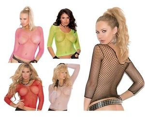 Fence Net Cami Top Sleeved Sexy Club Beach Black Pink Green Red White 1480 - Picture 1 of 13