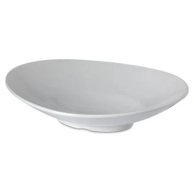 Conjunto de 2 Carlisle Halcyon 16 oz. Tigelas ovais de macarrão de melamina branca osso 10 pol. - Imagem 1 de 4