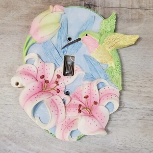 3D Resin Single Lt Switch Plate Flower Cover Hummingbird Tiger Lilies Screws Inc - Picture 1 of 8