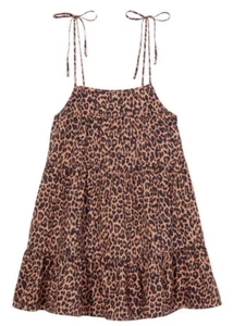 Victoria Secret Leinen-Krawattenriemen entspannte Passform Mini-Kleid Schwimmabdeckung klein neu mit Etikett - Bild 1 von 6