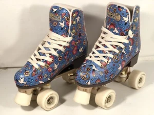 Impala Roller Skates Harmony Blue Womens Size 7 Sidewalk Quad Peace Hearts Dove - Picture 1 of 12