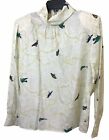 SHAPLEY womens blouse top size 18 Vintage gold floral accent novelty birds