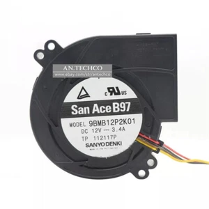 SANYO Denki 9BMB12P2K01 SanAce Blower Fan 12V 3.4A 56.8CFM 97*95*33MM Axial Fan - Picture 1 of 1