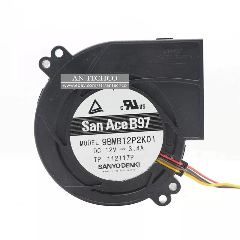 SANYO Denki 9BMB12P2K01 SanAce Blower Fan 12V 3.4A 56.8CFM 97*95*33MM Axial Fan - Image 1 of 1