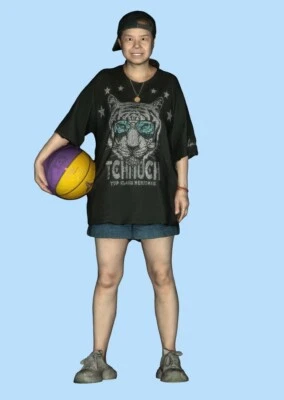 Resin 1/64 Diorama Real Series Miniature Figure Toy Sport Girl with Ball 83 - Image 1 of 2