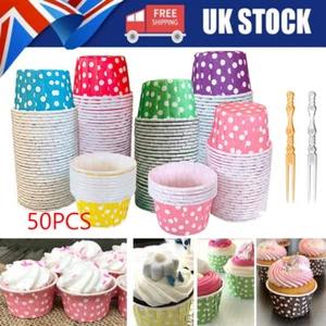 50Pcs Party Paper Ice Cream Cup Jelly Fruit Sweet Bowl Dessert Cups Cake Wrapper - Picture 1 of 21