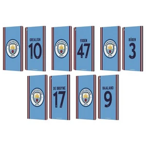 MAN CITY FC 2022/23 PLAYERS HOME KIT LEATHER BOOK WALLET CASE FOR AMAZON FIRE - Picture 1 of 11