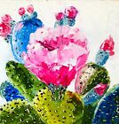 Peinture du désert décoration cactus Opuntia Californie cactus en fleurs pâte petite