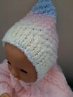 Hand Knitted Baby Vintage Style Pixie Hat.Newborn-3Months, Multicoloured 