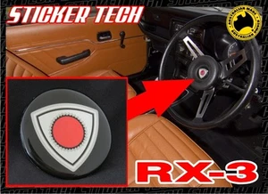 VINTAGE FS RX3 SAVANNA ROTARY STEERING WHEEL HORN BADGE STICKER SUIT MAZDA ROTOR - Bild 1 von 2