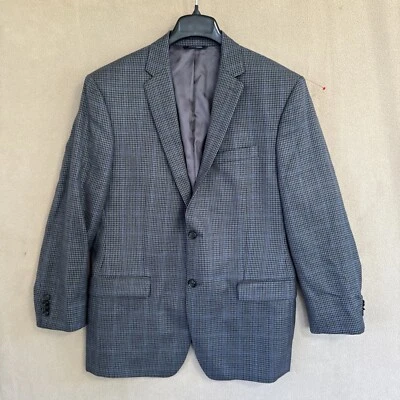 Ralph Ralph Lauren Mens 44R Gray Black Blue Plaid Wool Silk RRL Sport Coat 2Btn - Image 1 of 4