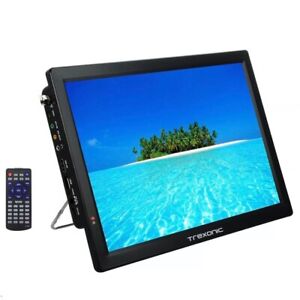 TRX-14D Portable Widescreen 14” LED Rechargeable TV 12V AC/DC HDMI USB AV Remote