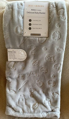 "MANTA BEBÉ gris trofeo pelotas deportivas en relieve Just Imagine suave polar 30x40""" Foto 1 de 4