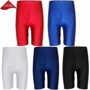 KIDS LYCRA PE SHORTS CHILDREN BOYS GIRLS UNISEX SCHOOL CYCLING SPORTS GYM DANCE - Picture 1 of 6