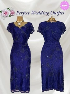 JACQUES VERT Size 12 BNWT Purple Lace Beaded Sequin Occasion Dress Party - Picture 1 of 13