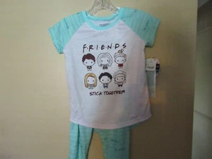 FRIENDS TV SHOW Size Small 2 PC Shirt & Pants Pajama Set RACHEL, PHOEBE, MONICA - Picture 1 of 7