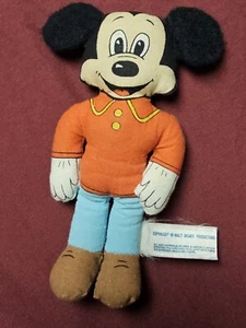 Pequeño juguete de peluche vintage de Mickey Mouse Knickerbocker Walt Disney Productions - Imagen 1 de 11