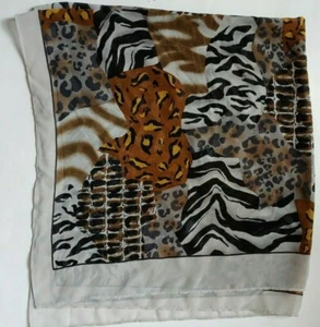 Vintage Womens Scarf Head Neck Purse 34 x 36 Square Animal Print READ - Picture 1 of 4