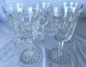 JUEGO DE 5..CRISTAL WATERFORD..VINO..COPAS..PATRÓN LISMORE 6.5"..COMO NUEVO - Imagen 1 de 3