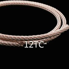 12TC OCC Speaker Cable Copper HIFI Audio Wire Power Cord 24 Strands PTFE 1m