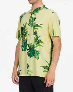 Camisa BILLABONG Kamea Jungle Surf Hawaiana Playa Amarilla Para Hombres Grande Nueva $85 - Imagen 1 de 8