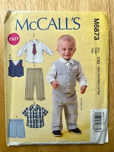 McCall's 6873 Infantil Niño Niños Pantalones Chaleco Camisa Corbata Patrón SIN CORTAR - Imagen 1 de 2