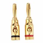 2 PCS Musical Audio Speaker Cable Wire Connector 4mm Banana Plug Gold Plated