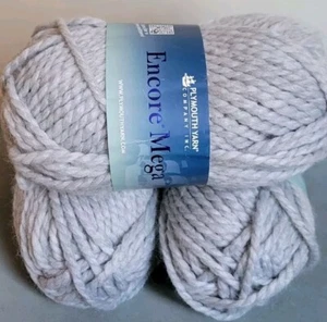 Plymouth Brand Encore Mega Wool Blend Yarn 3 Skiens Grayish Blue Chunky  - Picture 1 of 7