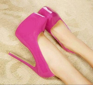 Mujer Moda Plataforma Tacones Altos Punta Redonda Stilettos Deslizantes Fiesta Zapatos LUNA - Imagen 1 de 12