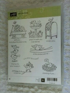 Stampin' Up! Juego de 8 sellos PARA LOS PÁJAROS Feliz Navidad Birdbath Flower - Imagen 1 de 10