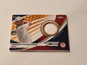 Xander Schauffele Topps Chrome Olympics/Paralympics Team USA Worn Orange 04/25 - Picture 1 of 3