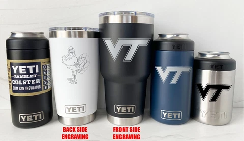 Virginia Tech Hokies YETI Laser Engraved 20 or 30 oz. Tumblers and Colsters Cover
