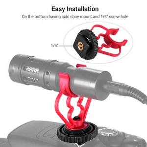 Universal Mic Shock Mount Cold Shoe Bracket Adapter for Shotgun Microphones R6L5 - Picture 1 of 11
