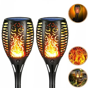 2Pcs 96 LED Solarleuchte Garten Beleuchtung Solar Licht Fackel Leuchte Flamme - Bild 1 von 13