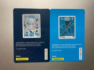 2023 2025 Tessera Filatelica Napoli Campione d'Italia Calcio 2022/23 e 2024/25 - Picture 1 of 2