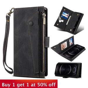 Card Holder Bracket Phone Case Leather Wallet For Google Pixel 6 7 8 8A 9A Pro - Bild 1 von 12