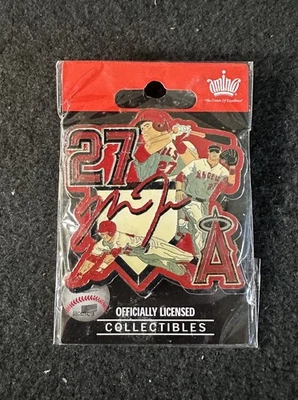 MLB Los Angeles Angels Mike Trout Big Lapel Pin Collectable Never Been Opened - Image 1 of 2