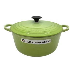 Le Creuset Cocotte Rondo 22 cm Kiwigrün Kasserolle Emaille Gusseisen GEBRAUCHT - Bild 1 von 7
