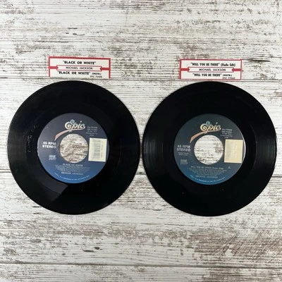 Michael Jackson Lot of 2 (45 RPM Vinyl 7" Records) Black or White Foto 1 de 4