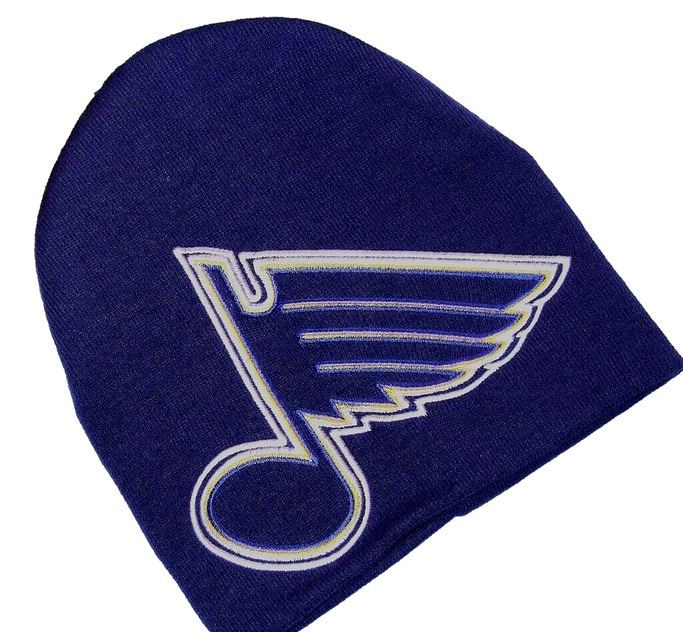 St Louis Blues Cuffless Knit Beanie Hat Winter Ski Cap NHL Licensed New - Image 1 of 1