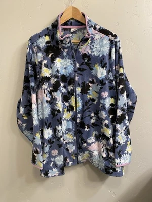 Vera Bradley Women’s Plus Size 3X Floral Fleece Full Zip Lightweight Jacket - Image 1 of 4
