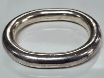 Bat-Ami Sterling Silver Large Oval Electroform Bangle Bracelet ~ 45g ~ 1-A122 - Image 1 of 4