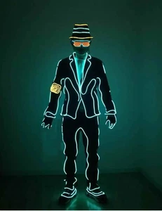 Led light up suit Dance Costume Robot Suit, Halloweenglow sticks luminous per... - Picture 1 of 5